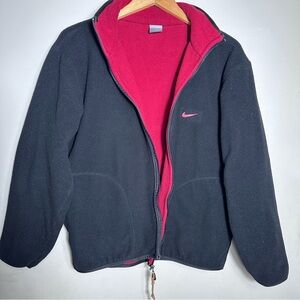 Vintage 90s Nike Black and Red Fleece jacket